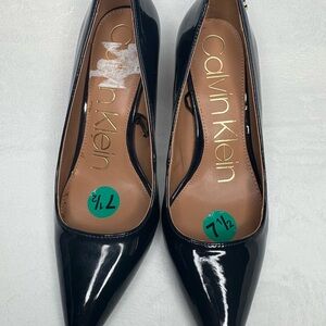 Calvin Klein Women's Blue Patent Leather Heels